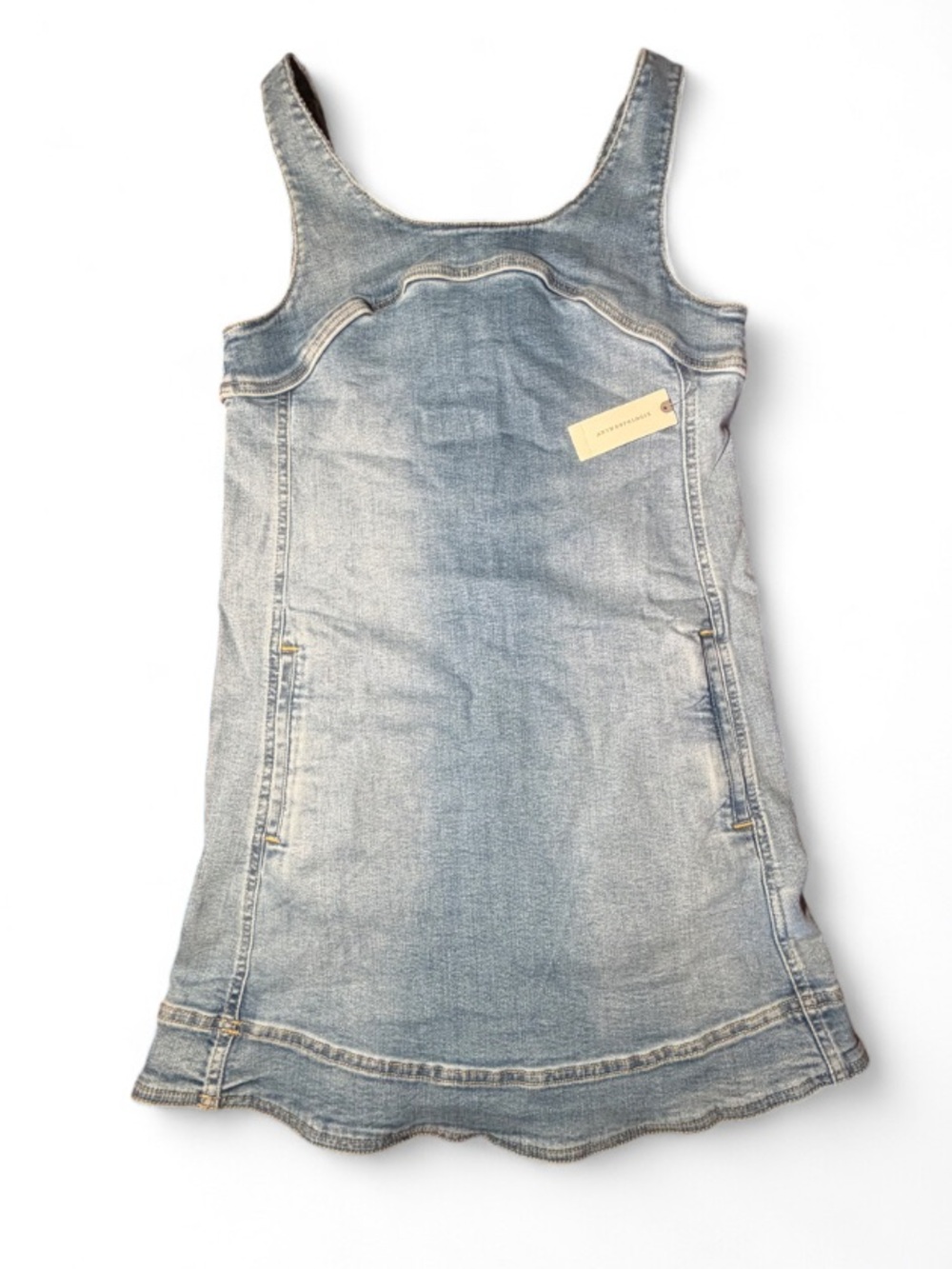 Pilcro Anthropologie Denim Pinafore Shift Dress Blue NWT XS - Picture 3 of 5